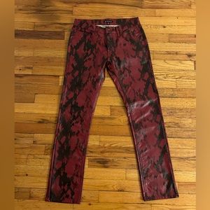 INC Red Pleather Pants